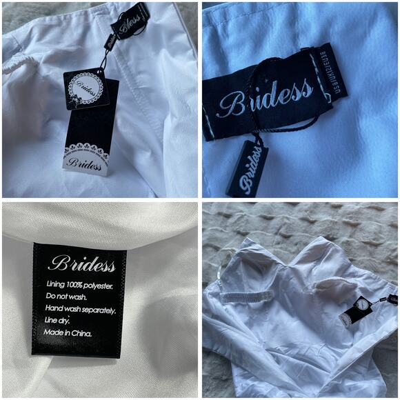 🔥NWT Bridess Strapless Ruched Beaded Chapel Train Contemporary Wedding Dress 8 - Picture 14 of 17